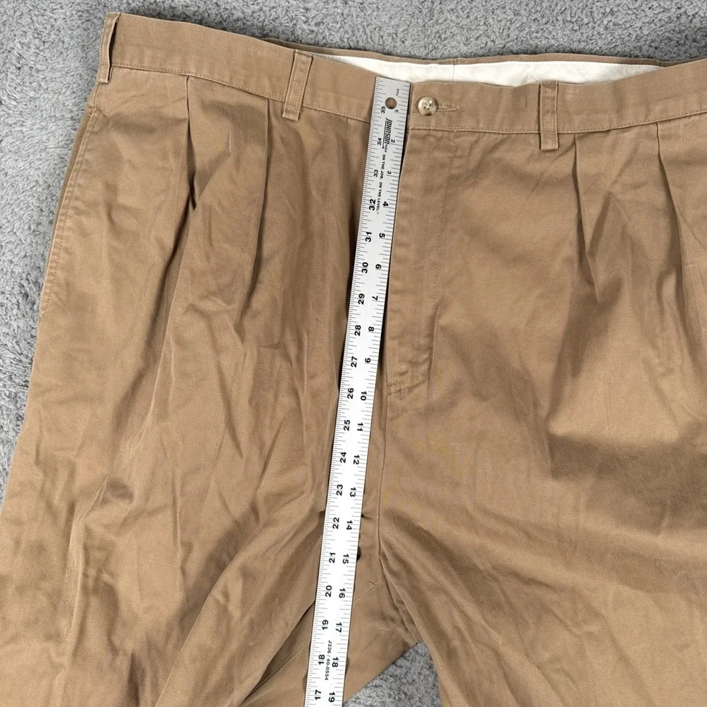 VTG Polo Ralph Lauren Big Andrew Pant Mens 44Bx34 (42x34) Brown Double Pleated